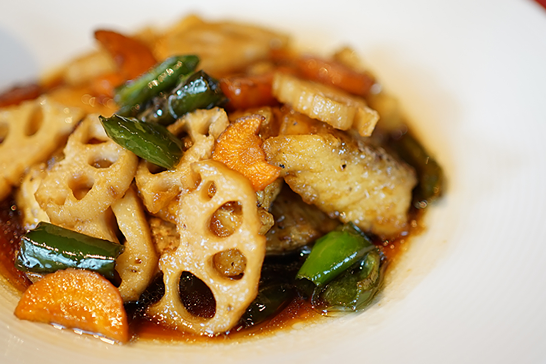 White Fish with Dai Aso Sukiyaki Sauce